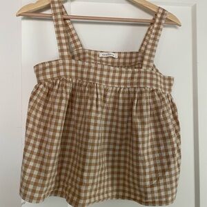 Neuflora Brown Checkered Tank Top 100% cotton